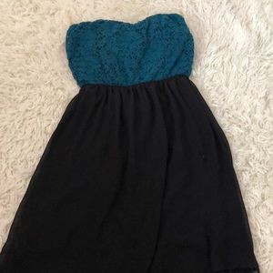 blue and black dress